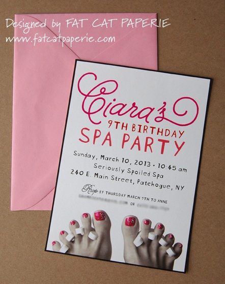 Twinkle Toes Spa Party Invitation