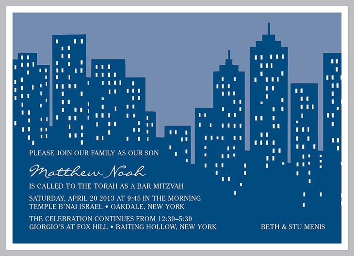 Mitzvah Market | Menis NYC Skyline Invitation