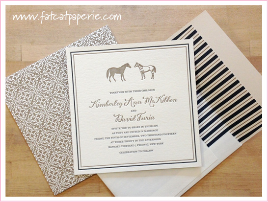 Letterpress Horse Wedding Invitation
