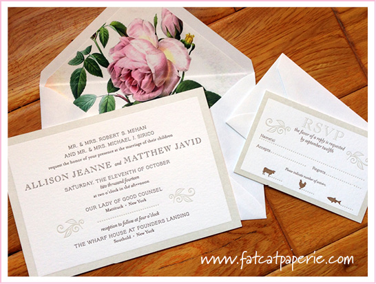 Smock Wedding Invitation by Fat Cat Paperie