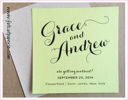Square Card with Whimsical Font