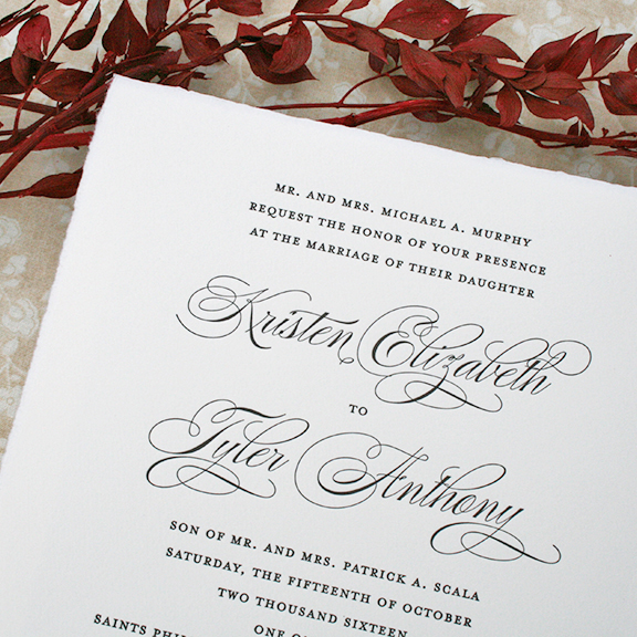 Kristen+Tyler, classic wedding invitation